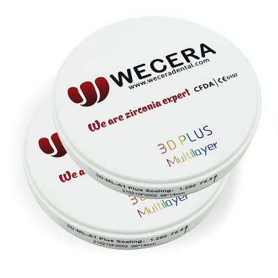 16 Vita Colors And 3 Bleach Colors 3D Multilayer Zirconia Excellent Chemical Stability Dental Labs Milling Center Material