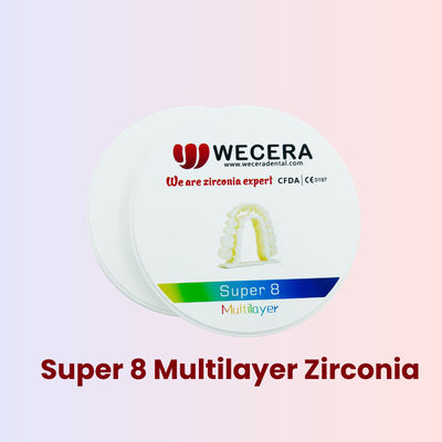 Transmittance 43-57 Percent Dental Zirconia Block Super 8 Layers Zirconia Disks Smooth Surface Ideal for Dental Applications
